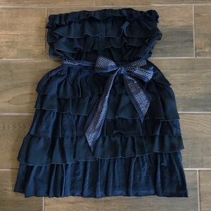 Gilly Hicks Frilly Navy Strapless Dress
